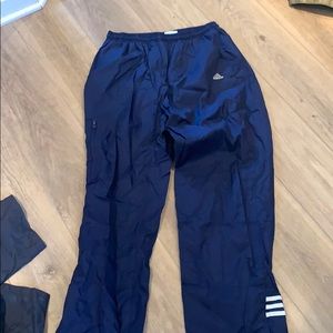 men’s navy blue athletic adidas pants